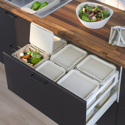 IKEA HÅLLBAR  (ИКЕА ХОЛЛБАР)  -  Ведро с крышкой - светло-серый 10 л