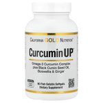 California Gold Nutrition, CurcuminUP™ с комплексом куркумина и омега-3, маслом из семян чёрного тмина, босвеллией и имбирём, 90 капсул из рыбьего желатина