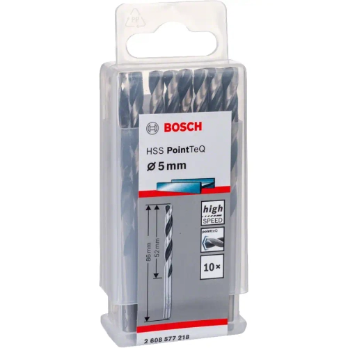 Сверло из быстрорежущей стали HSS PointTeQ 5 мм, 10 шт. BOSCH 2608577218