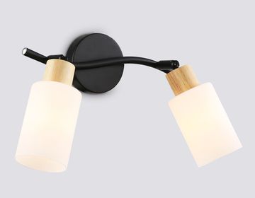 Накладной спот с выключателем в стиле лофт 2*Е14 TR8721 черный/дерево Loft Traditional Ambrella