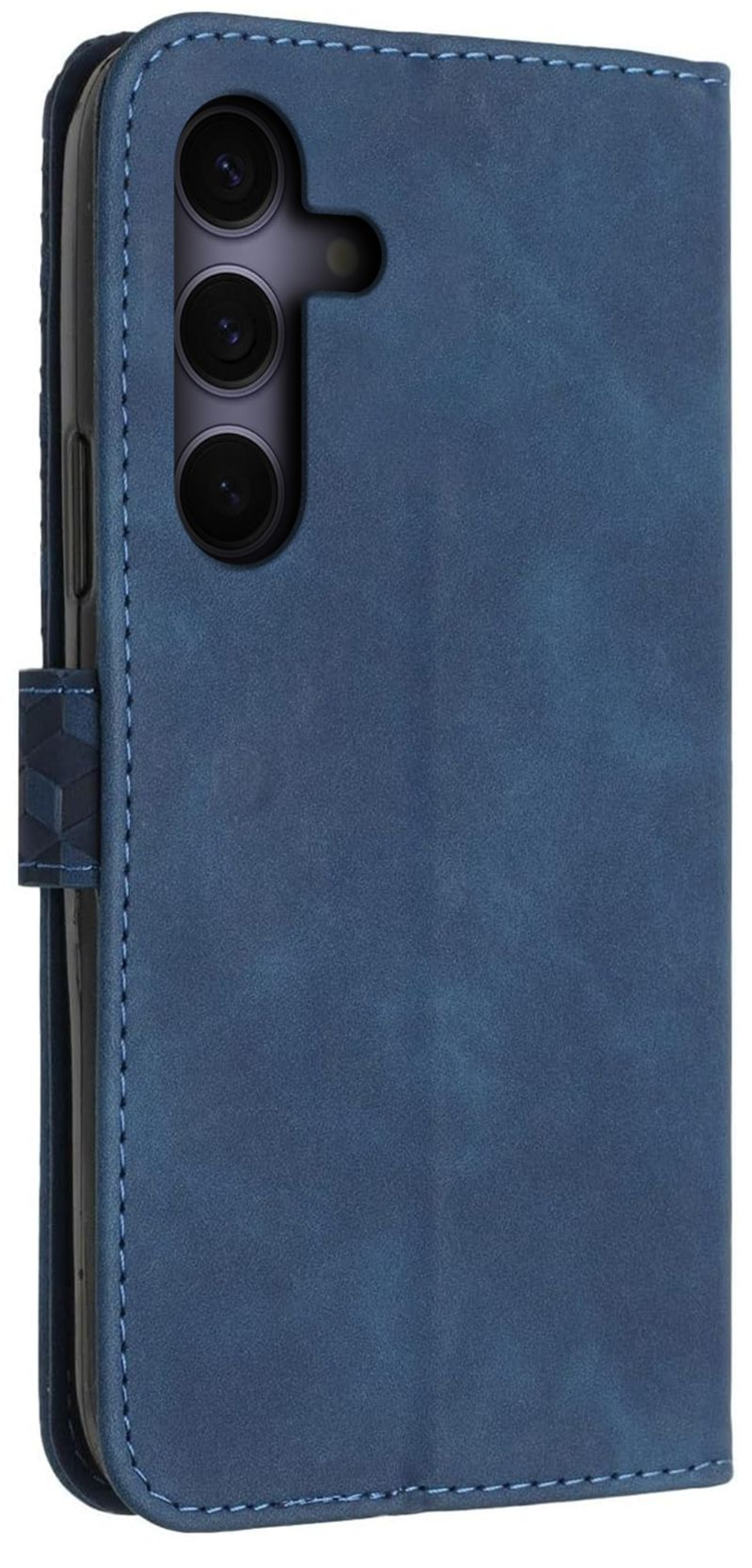 Кожаный чехол-книжка для SAMSUNG S24 (не ULTRA,PLUS,FE) с отделом для наличных, 3 слотами для карт и подставкой