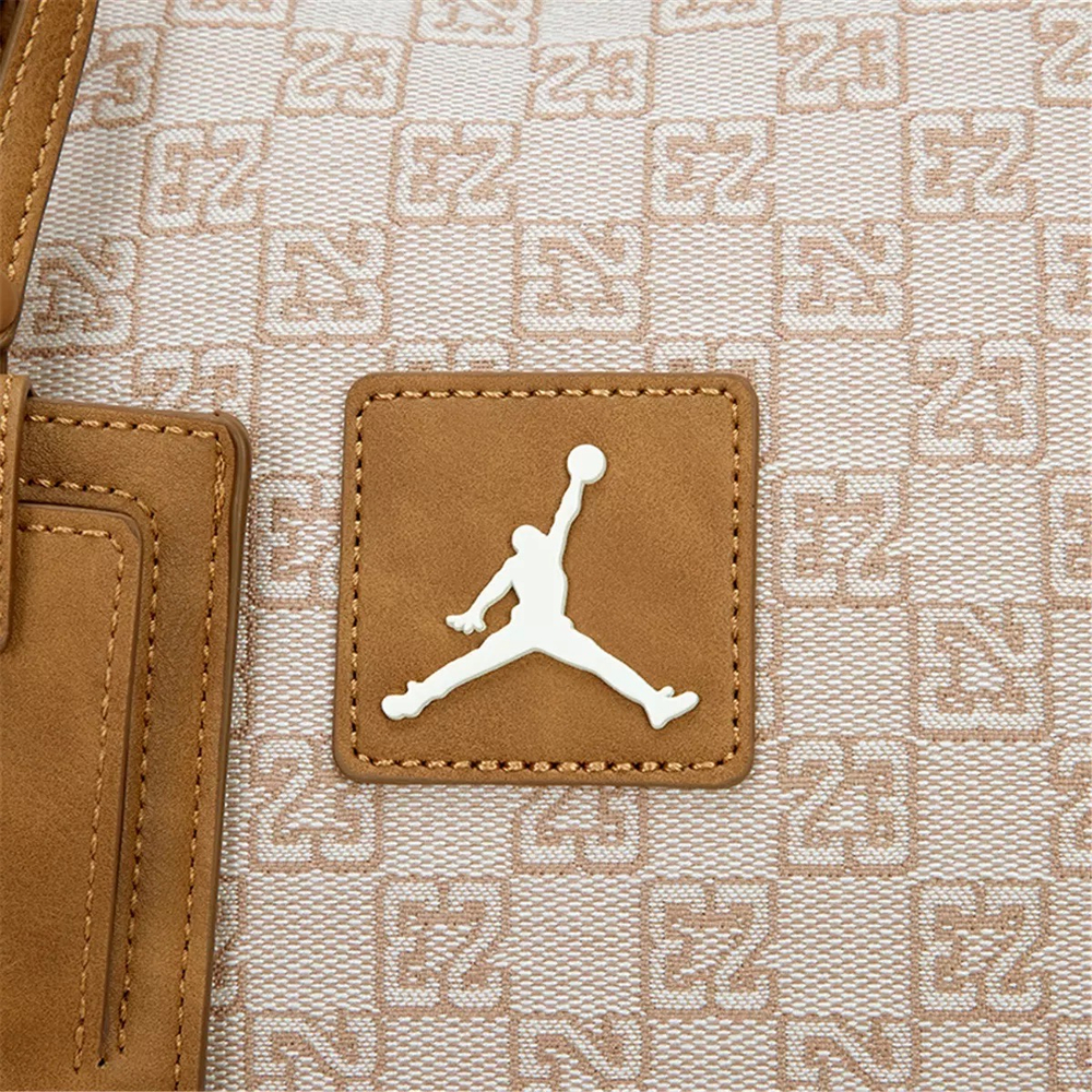 Jordan Polyester Gym Bag One Shoulder Crossbody Travel Bag Unisex Beige