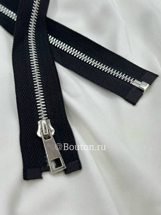 Молния серебро черная