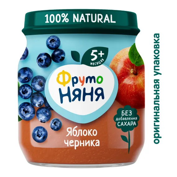 Пюре ФрутоНяня Яблоко-черника с 5 мес 100 г
