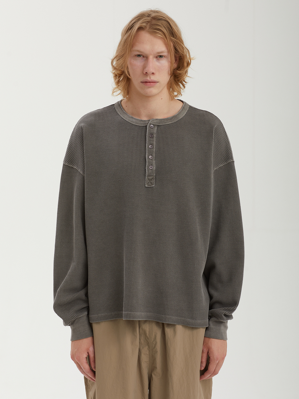 Мужской Лонгслив Waffle Henley