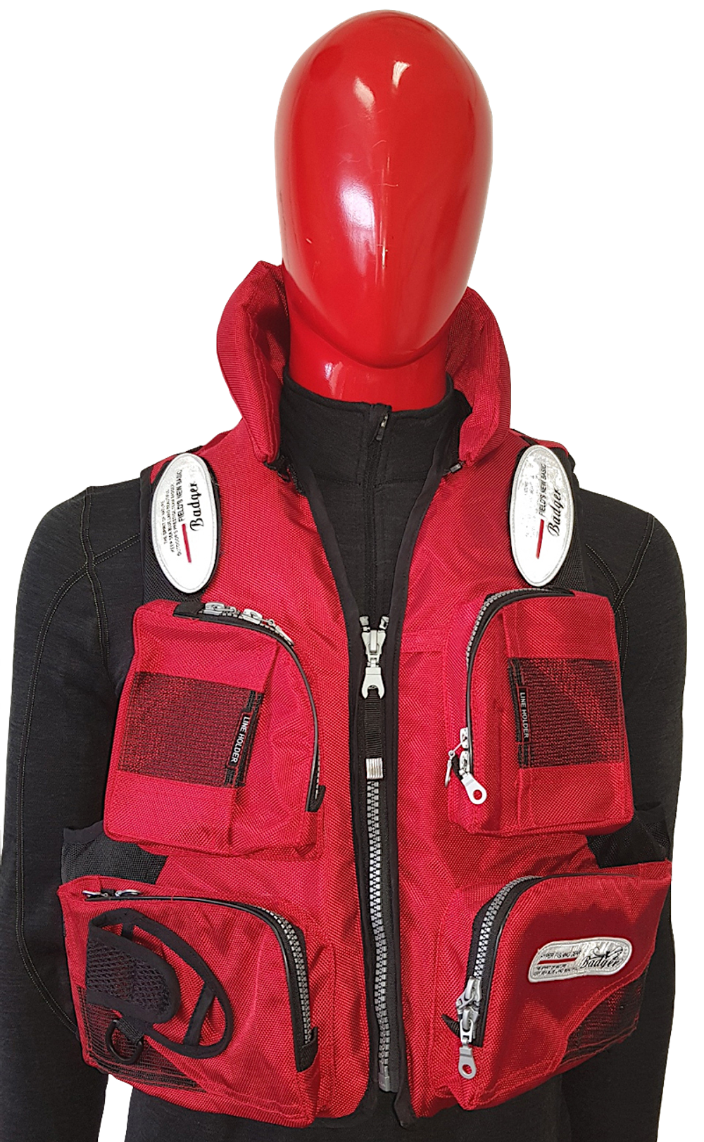 Жилет страховочный Badger Aqua Sport рыбаловный HFM-302-RED до 120кг -