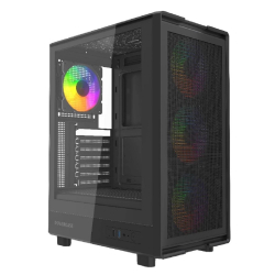 Корпус для компьютера Powercase Корпус Mistral A4B, Tempered Glass, 4x 120mm FRGB Fans, чёрный, ATX (CMAB-L4)