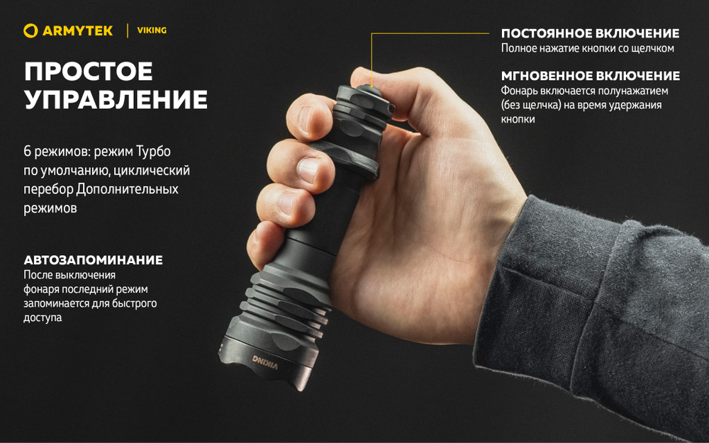 Фонарь Armytek Viking F01802C 2500 люмен (холодный свет)