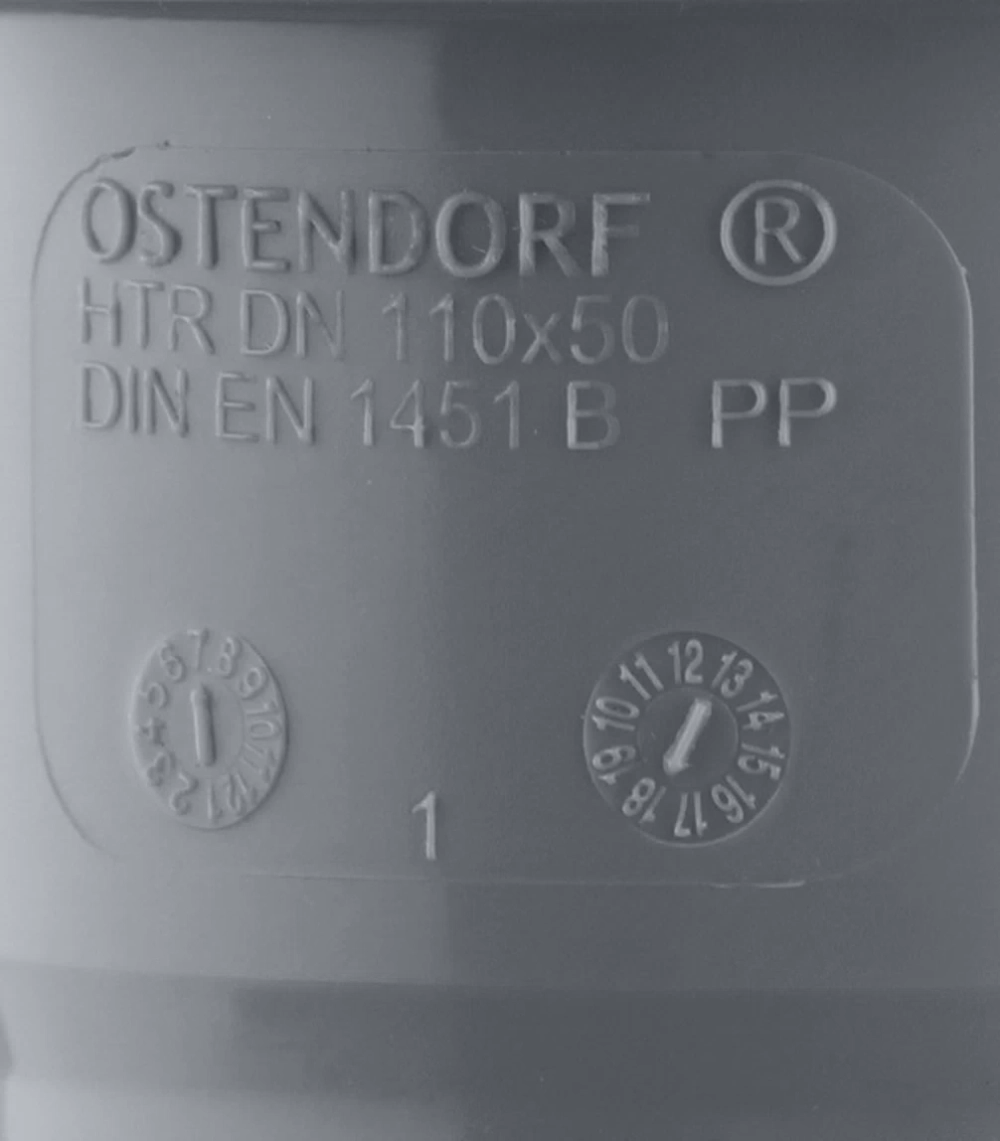 Переходник Ostendorf HTR d110х50 мм пластиковый эксцентрический для внутренней канализации (115720)