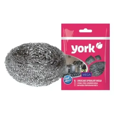 Губка для посуды спиральная металлическая МЕГА YORK