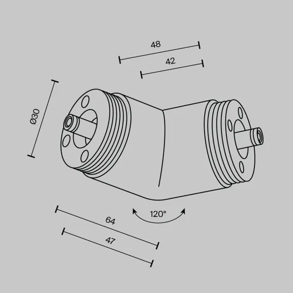 Угловой коннектор Accessories for system Shelf CA018LWC-B Maytoni