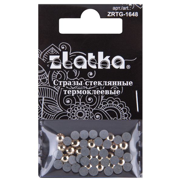 Стразы клеевые стекло 3.9 мм, 5х48 шт, SS16 №16 желтый (Light Colorado Topaz), Zlatka ZRTG-1648