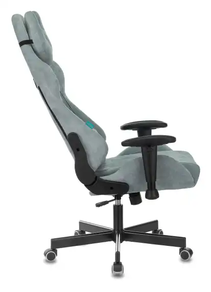 Кресло игровое Zombie Viking Knight серо-голубой Light-28 с подголов. крестов. металл