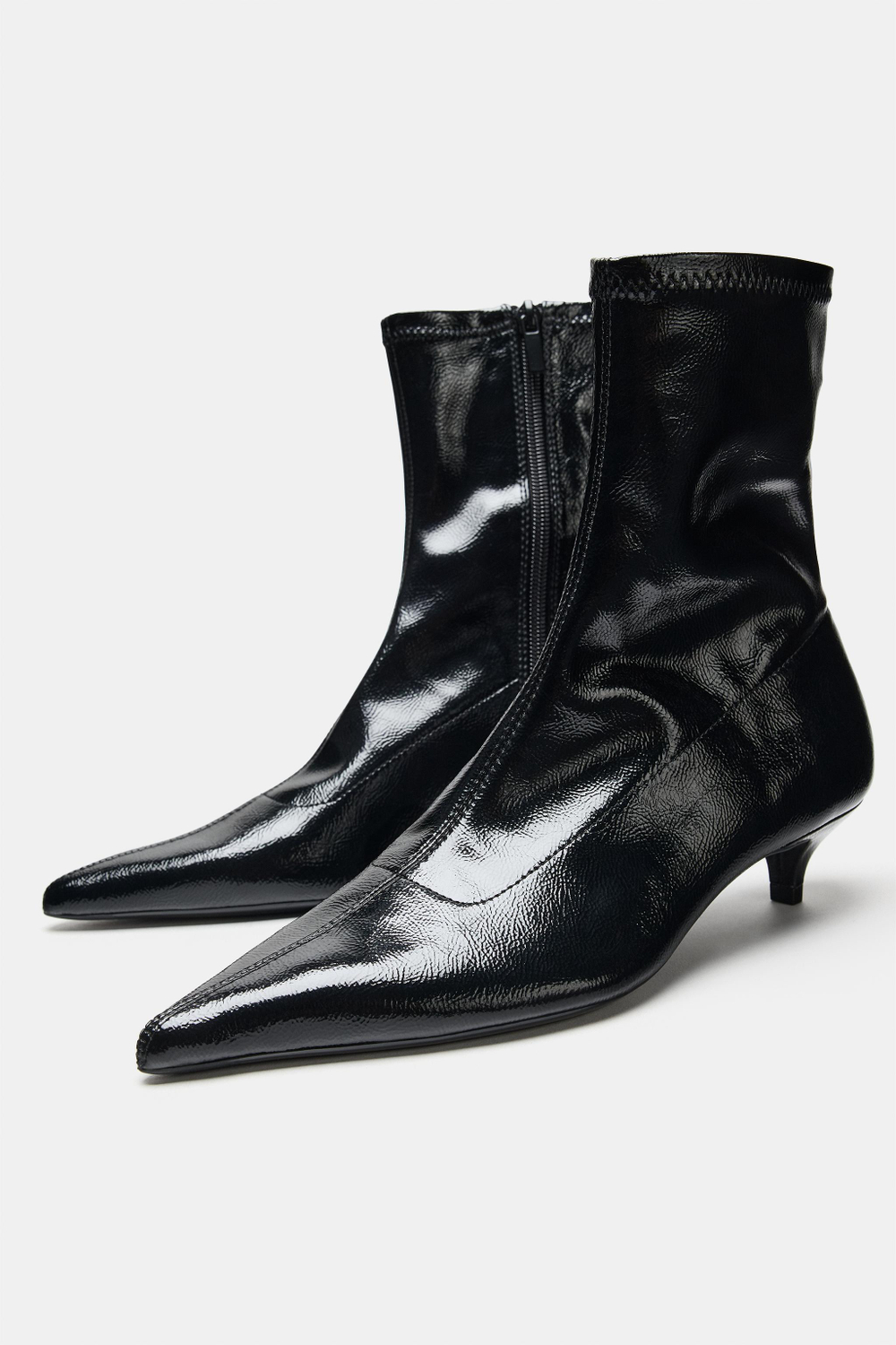 ZARA БОТИЛЬОНЫ НА КАБЛУКЕ, ЧЕРНЫЙ