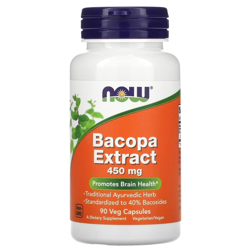 Now Foods 450 mg 90 Veg Capsules , Экстракт Бакопы , Бакопа