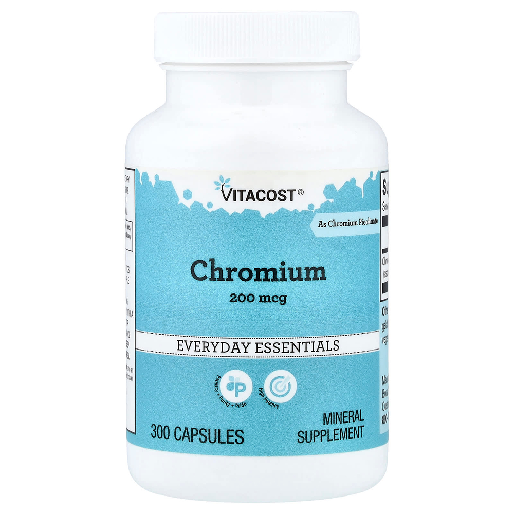 Vitacost, Chromium, 200 mcg, 300 Capsules
