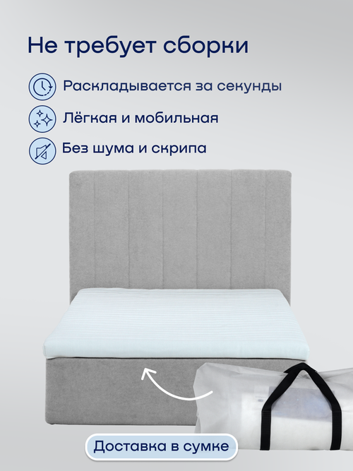 Бескаркасная кровать с матрасом БайСанни (велюр)