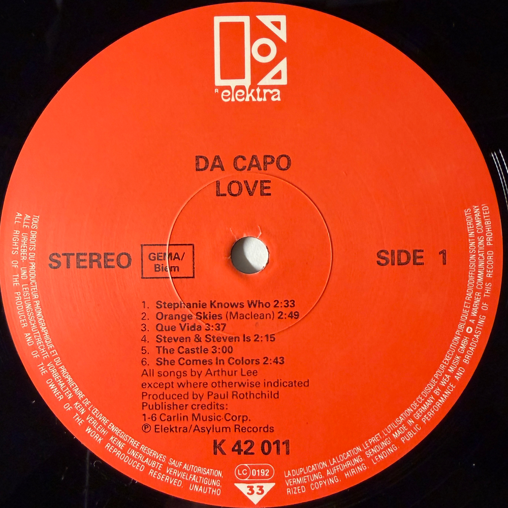 Love ‎– Da Capo (Германия) Т