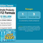 Natural Factors, Ultimate Probiotic, формула 12/12, 12 млрд КОЕ, 120 вегетарианских капсул