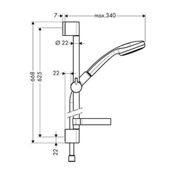 Душевой комплект Hansgrohe Croma 100 1jet/Unica 65cm 27717000 схема
