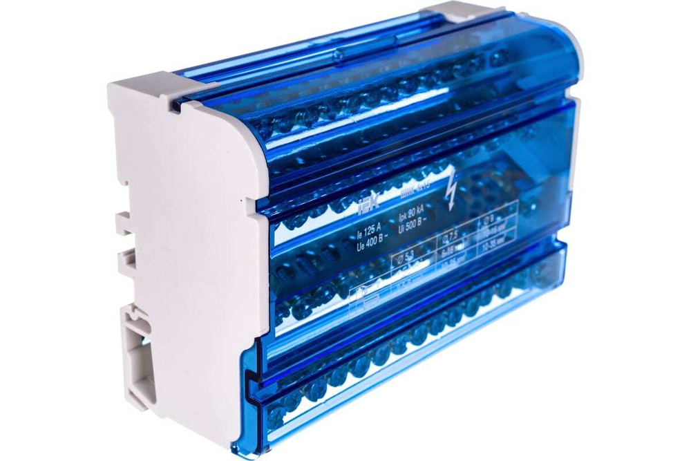Шины на DIN-рейку в корпусе (кросс-модуль) ШНК 4х15 125А 3L+PEN IEK