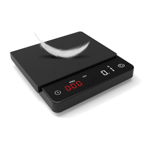 Весы кофейные портативные черные 0,1-2000гр 9,6*10,1 см h2 см USB зарядка P.L. Barbossa