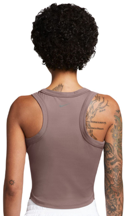 Женский топ теннисный Nike One Fitted Dir-Fit Short Sleeve Crop Tank - smokey mauve/black