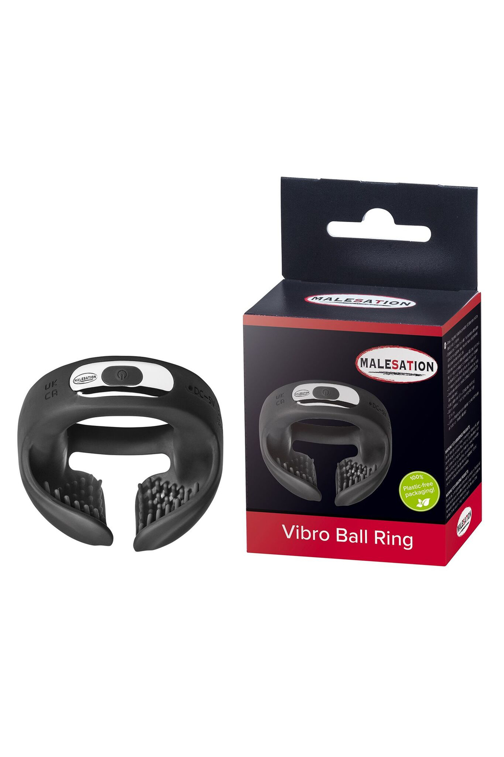 Черное эрекционное виброкольцо для пениса и мошонки Vibro Ball Ring (Цвет: черный)