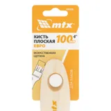 Кисть плоская для лаков "Евро" 4", искусственная щетина, деревянная ручка MTX — фото 4