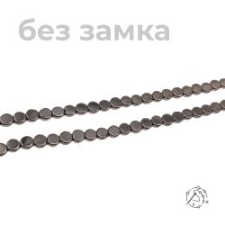 Нить бусин гематит Диск, 6 мм