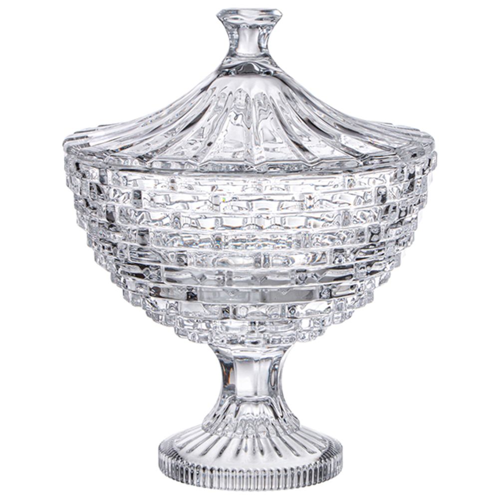 БЛЮДО С КРЫШКОЙ НА НОЖКЕ "SAPHIR" 17,8Х25,3 СМ