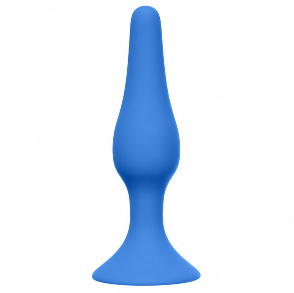 Маленькая анальная пробка на присоске Slim Anal Plug Small (васильковый) (Цвет: васильковый)