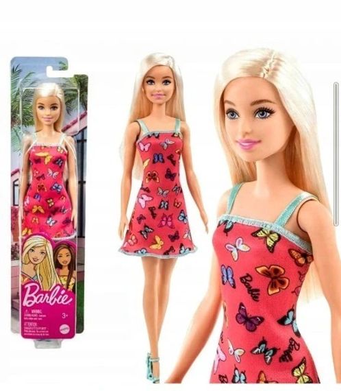 Кукла Barbie в розовом платье с бабочкой