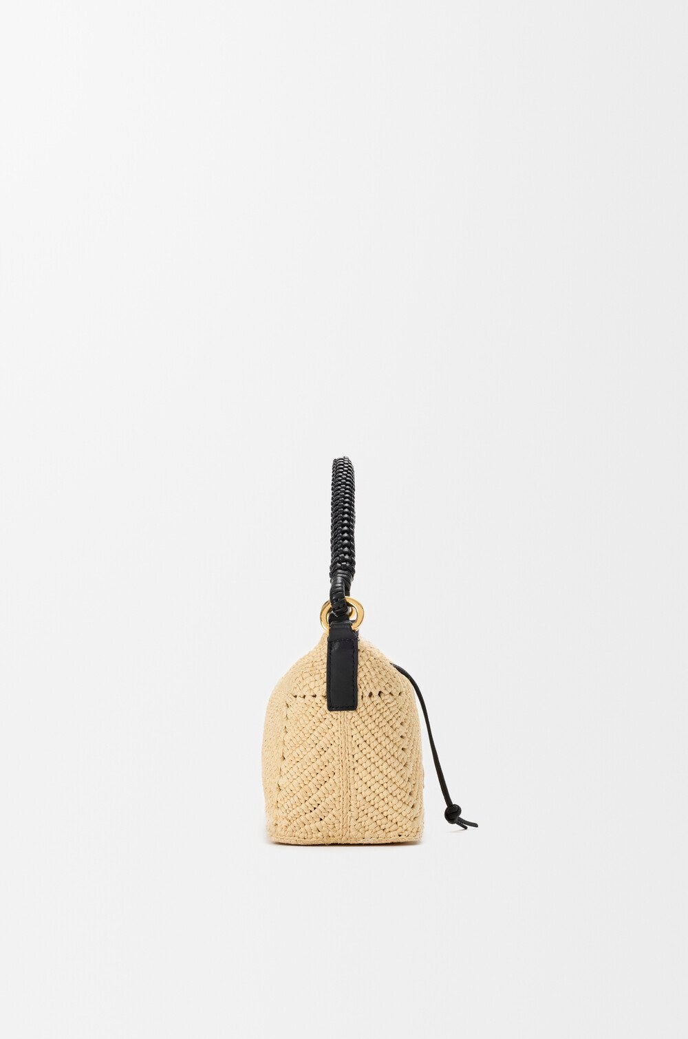 Loewe Мини-сумка Cala из телячьей кожи и рафии, натуральный/черный
