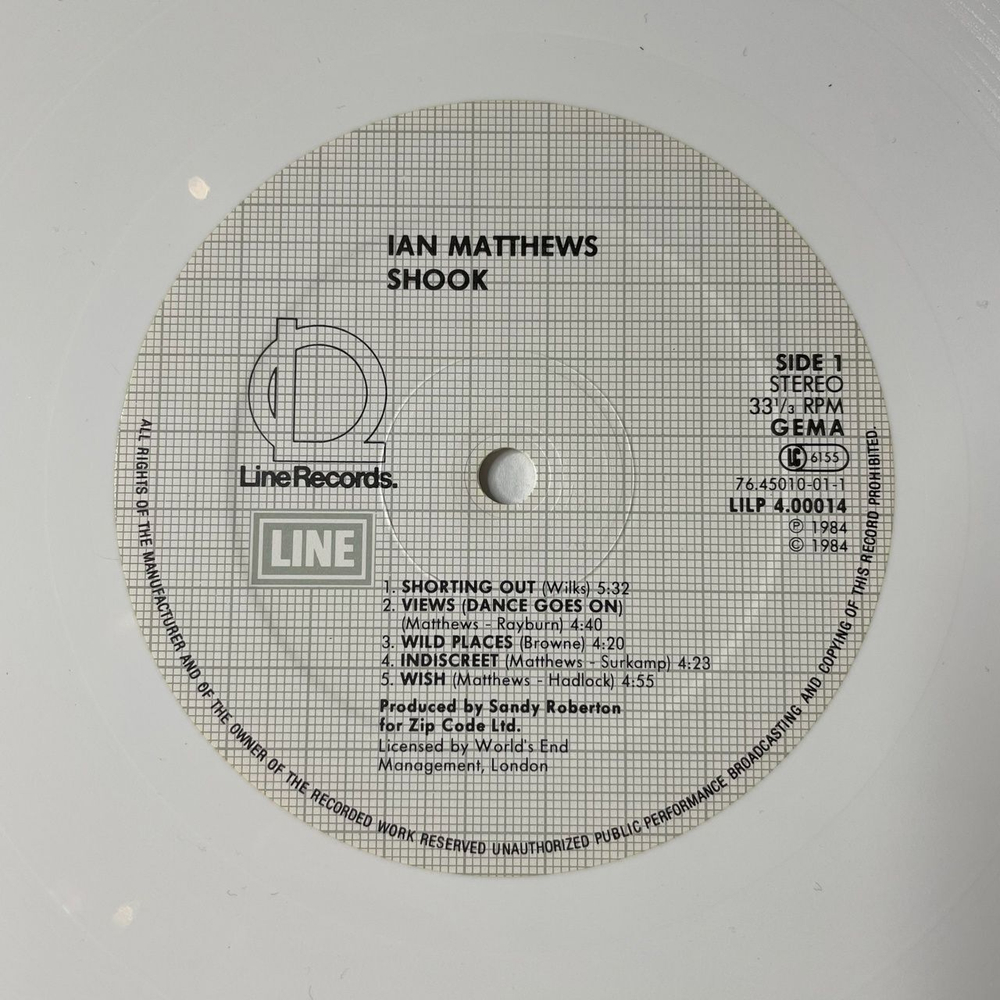 Винтажная виниловая пластинка LP Ian Matthews Shook (Germany 1985)