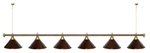 Лампа STARTBILLIARDS 6 пл. (плафоны зеленые,штанга золотая,фурнитура золото)