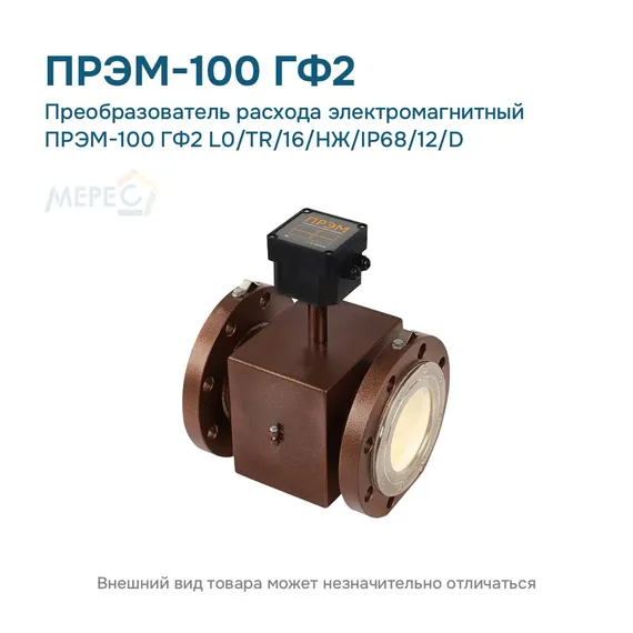 Преобразователь расхода электромагнитный ПРЭМ-100 ГФ2 L0/TR/16/НЖ/IP68/12/D