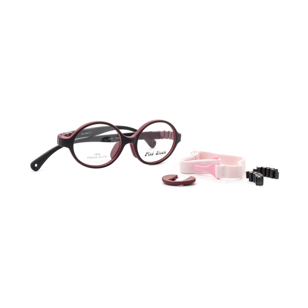Оправа круглая Pink Dream PD0039 C1 черная с бордовым