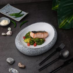 Блюдо овальное 26*20 cм h6 cм 300 мл Stone White Matt New Taiga P.L. [1]