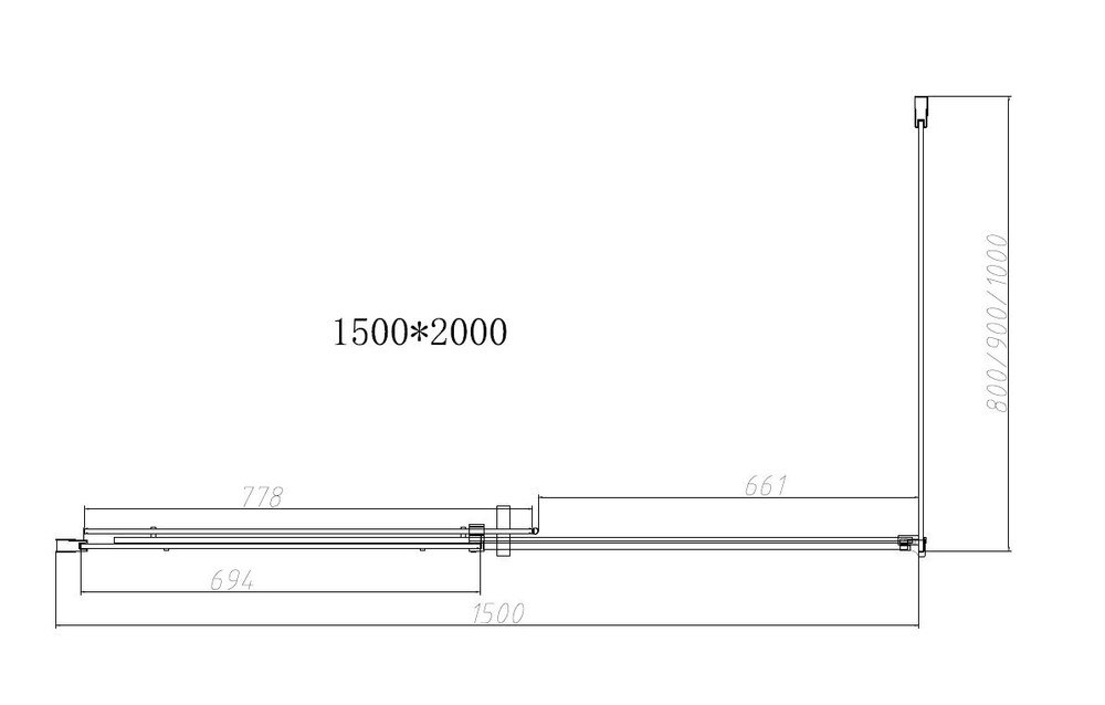 Душевой уголок Vincea Дайс (Dice) VSR-4D9015CL, 1500*900, хром, стекло прозрачное