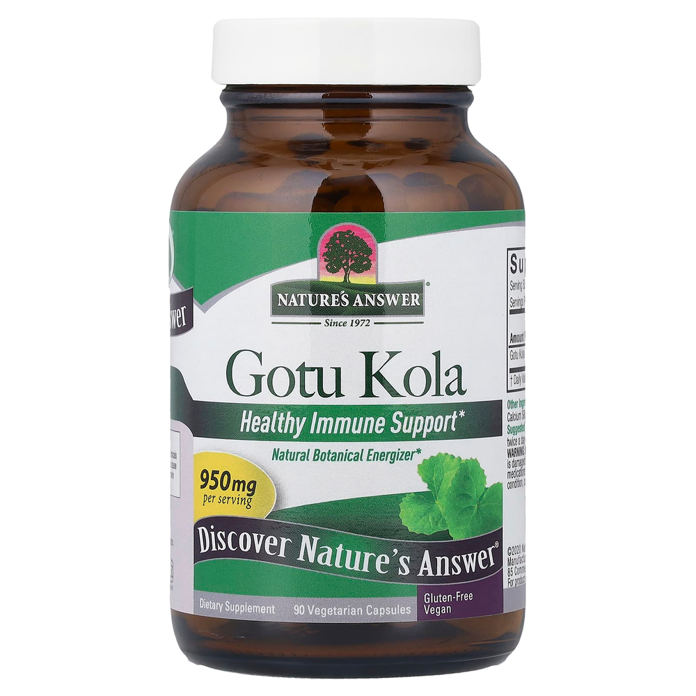 Nature's Answer, готу кола, 90 вегетарианских капсул (475 мг в 1 капсуле)