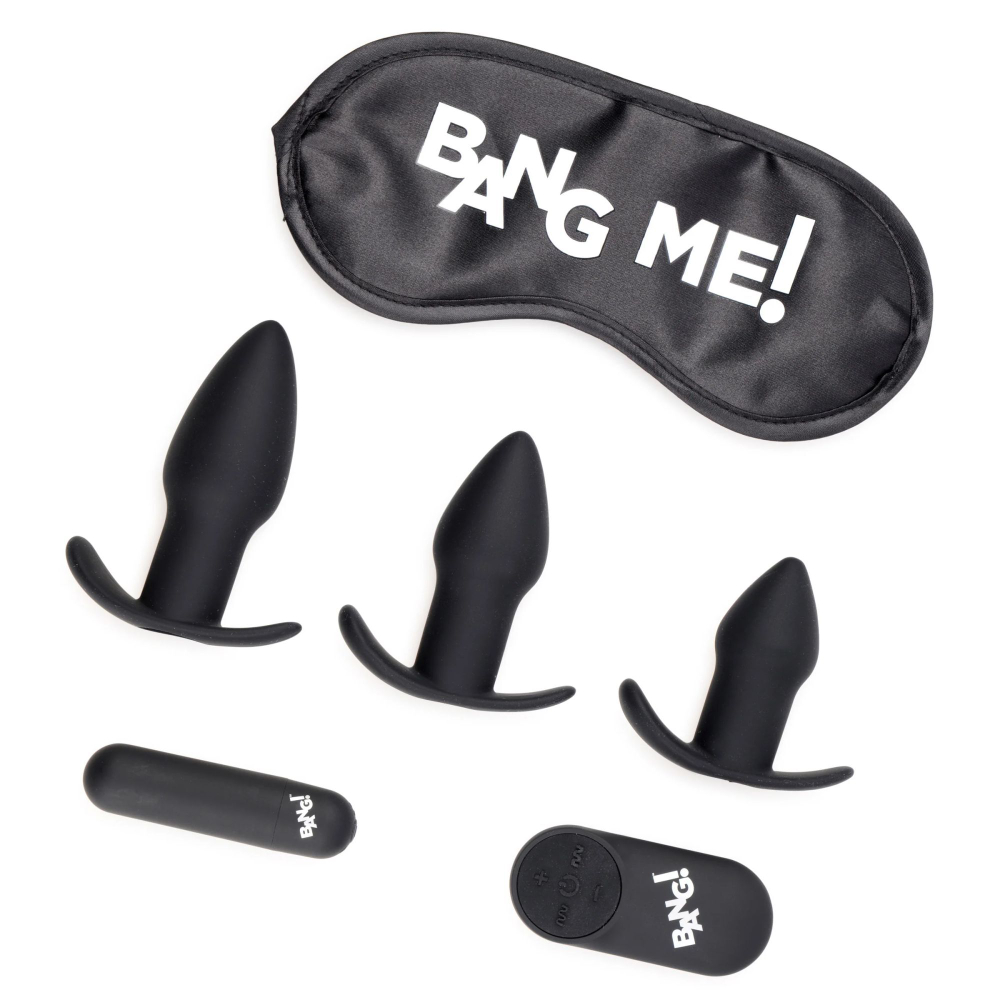 Набор для анальной стимуляции 28X Backdoor Adventure Remote Control 3 Piece Butt Plug Vibe Kit (Цвет: черный)
