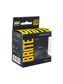 Розетка BRITE USB A+C 18Вт РЮ11-1-БрЧ механизм черн. IEK BR-U22-018-K02