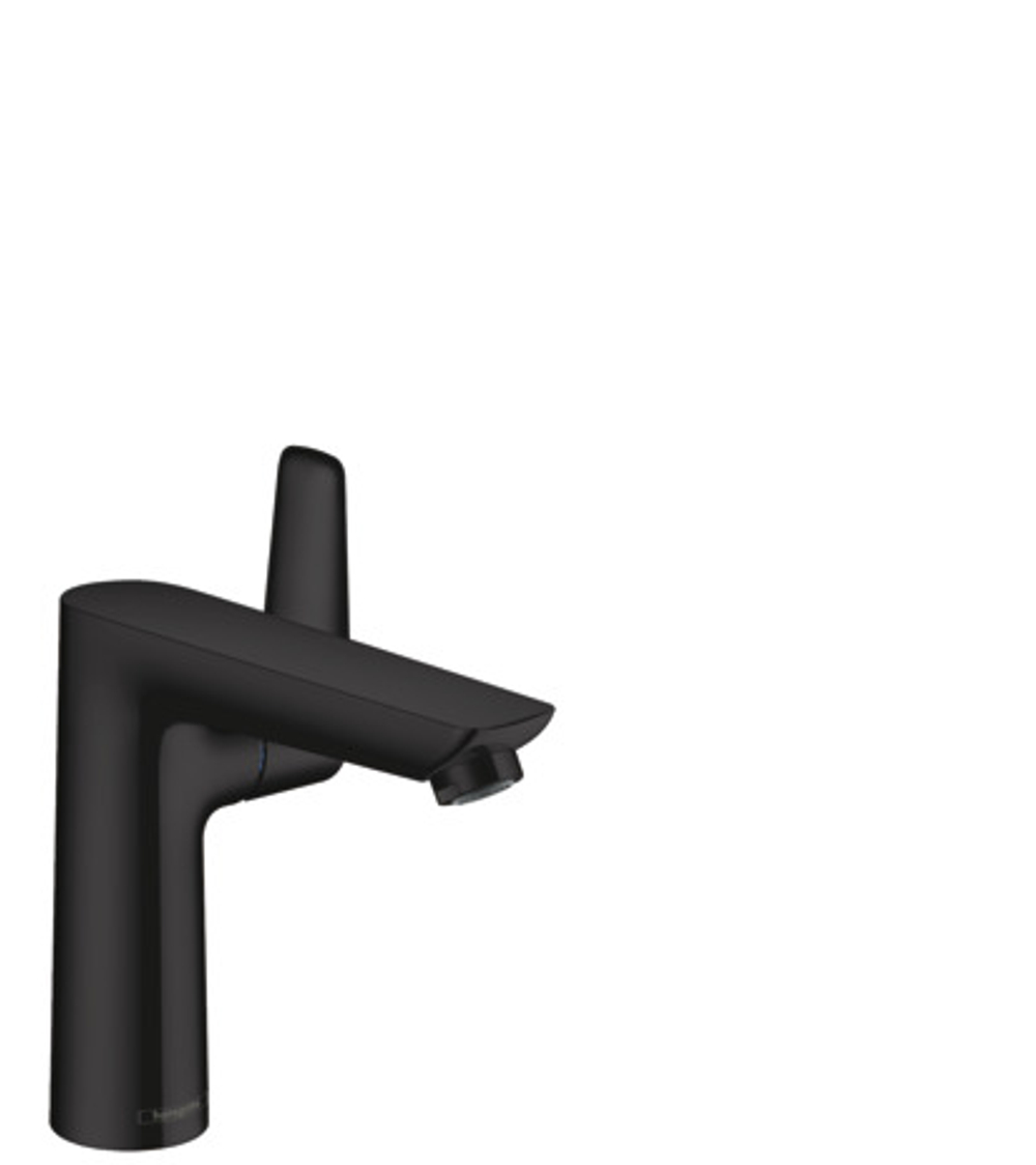 Смеситель для раковины Hansgrohe Talis E 150, однорычажный, со сливным матовый чёрный 71754670