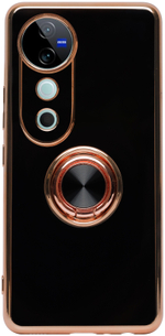 Стильный глянцевый чехол для VIVO V40 / V40 PRO / T3 ULTRA с кольцом-подставкой и бархатной подкладкой