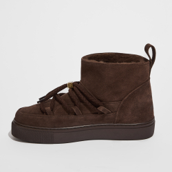 Замшевые полусапоги INUIKII Sneaker Classic Low Dark Brown на меху