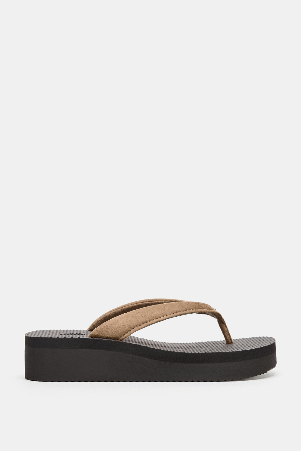 ZARA БОСОНОЖКИ НА ПЛАТФОРМЕ, ПЕСОЧНО-КОРИЧНЕВЫЙ