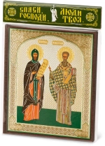 Икона "Кирилл и Мефодий" 10х12 на МДФ-6 (1012-1488Б)