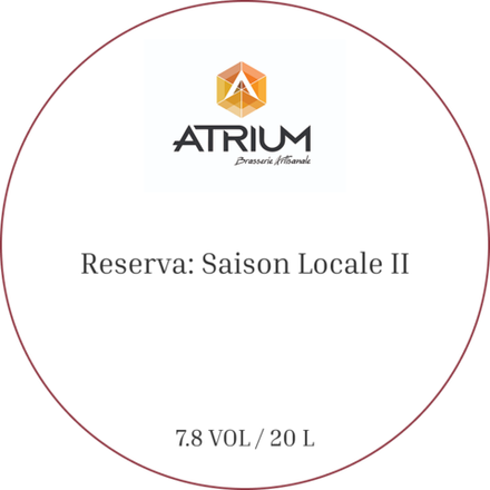 Пиво Атриум Резерва Сейзон Локале II / Atrium Reserva: Saison Locale II 20л - кег