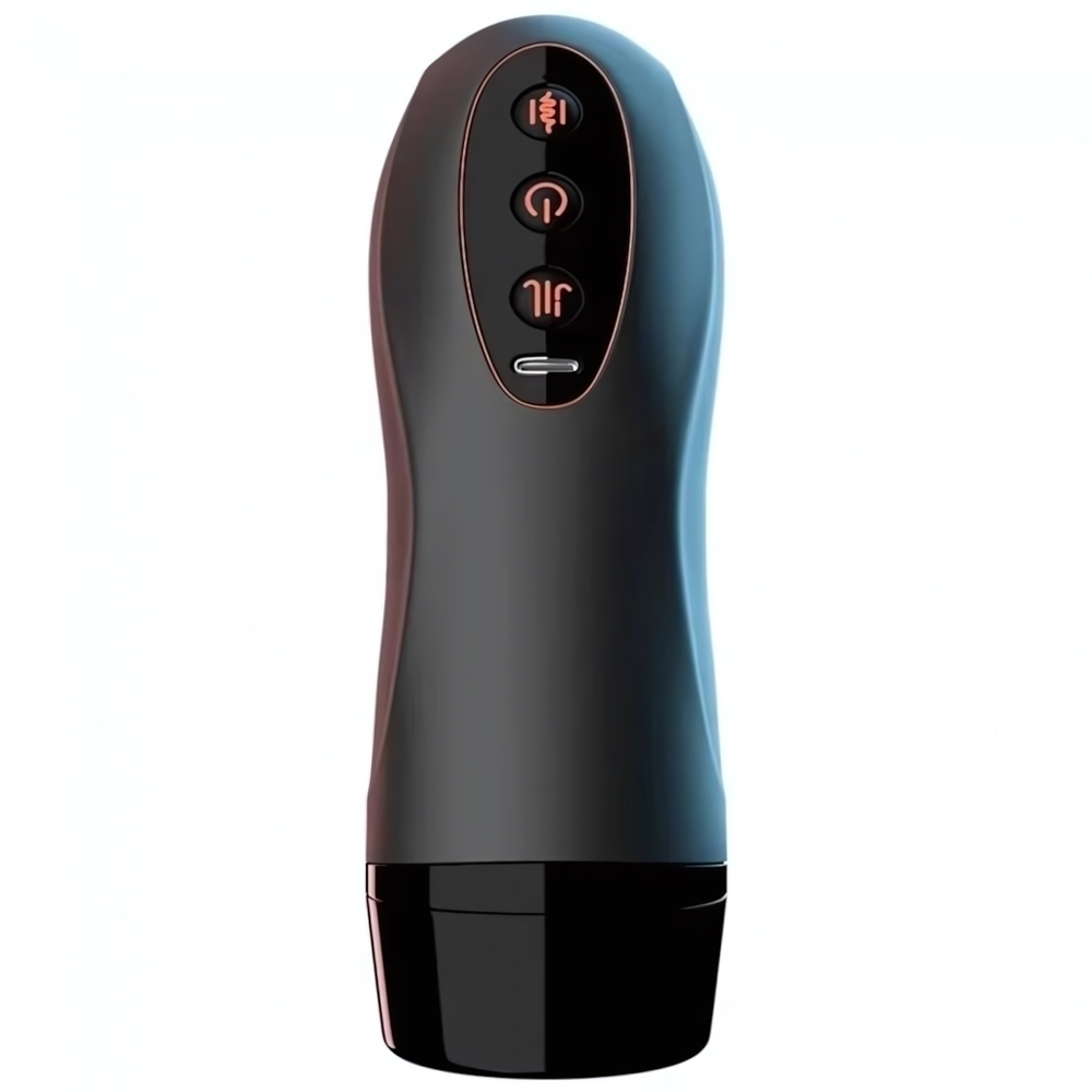 Мастурбатор Rosyland с вибрацией и подогревом на креплении со звуковым сопровождением (10 режимов) (Цвет: черный)